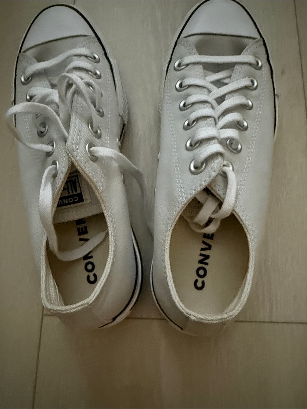 Converse Light Gray Low Top Platform Canvas Sneakers - Picture 9 of 12